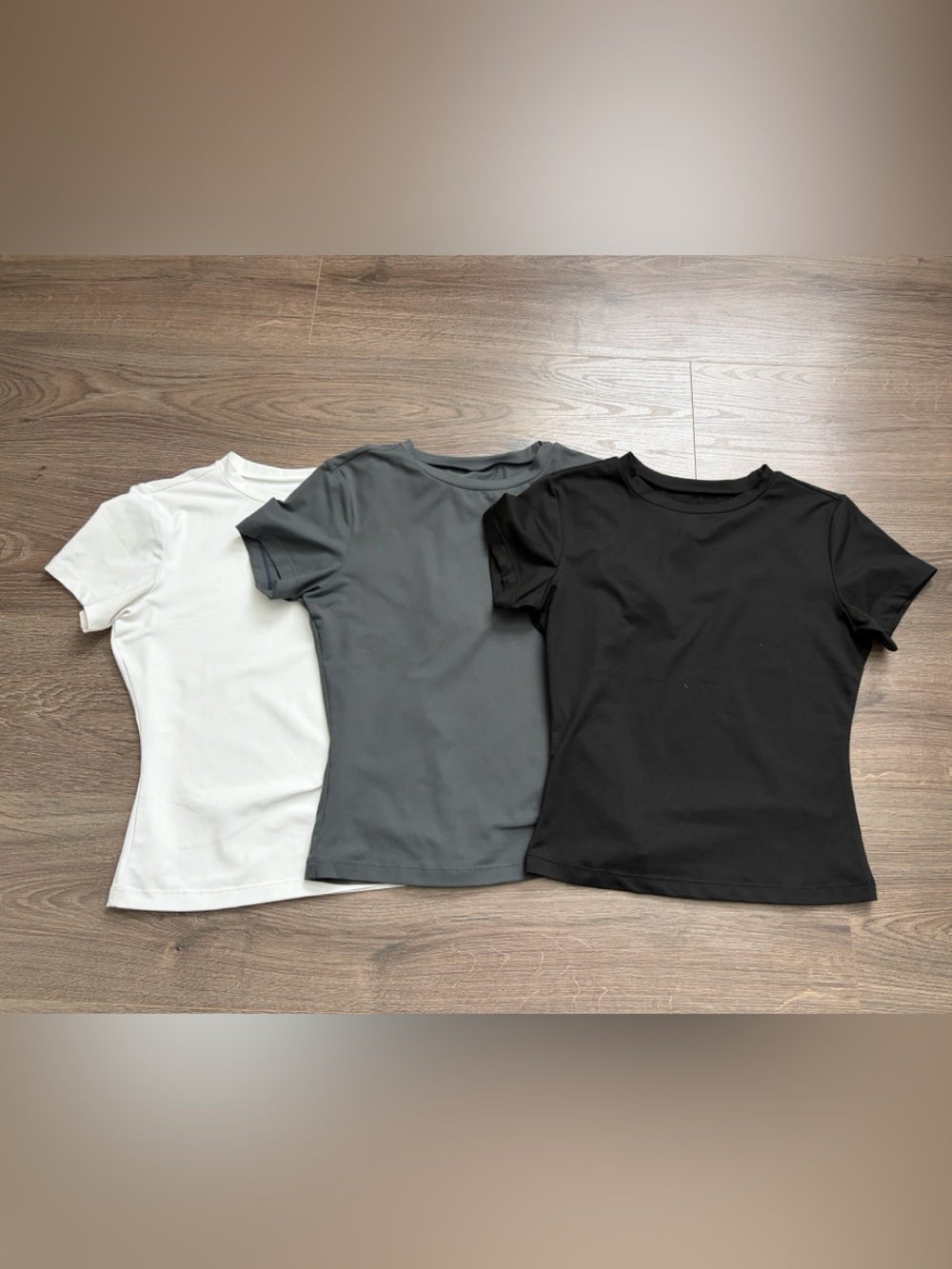 3-Pack Women’s Basic Athletic Tees S | Neutral Workout Tops Black Gray White